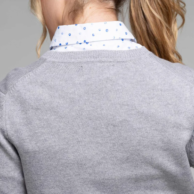 Schoffel Womens Merino V Neck Sweater Silver Grey-4